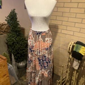 Floral Patchwork Maxi Skirt